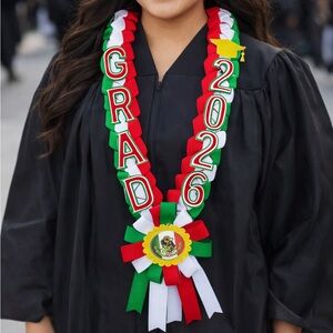 Graduation Leis with Mexican Flag Colors Class of 2026 Graduation leis
